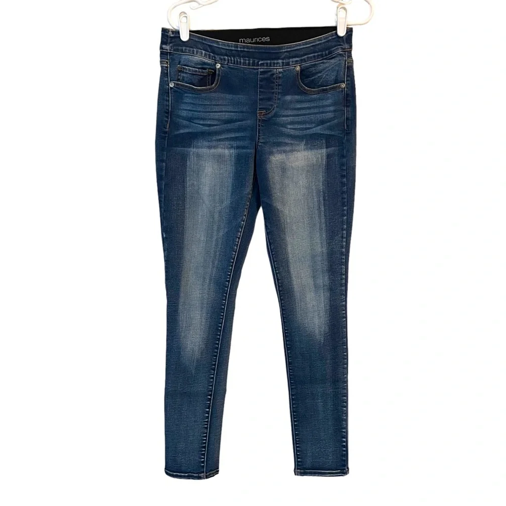 SOLD. MAURICES Womens Jeggings Skinny Leg Stretch Blue Size SR Small Regular - Picture 1 of 10